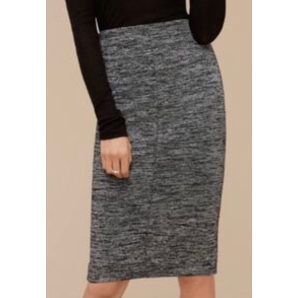 Aritzia Wilfred- Marled Grey Bodycon Midi Skirt - Picture 3 of 3